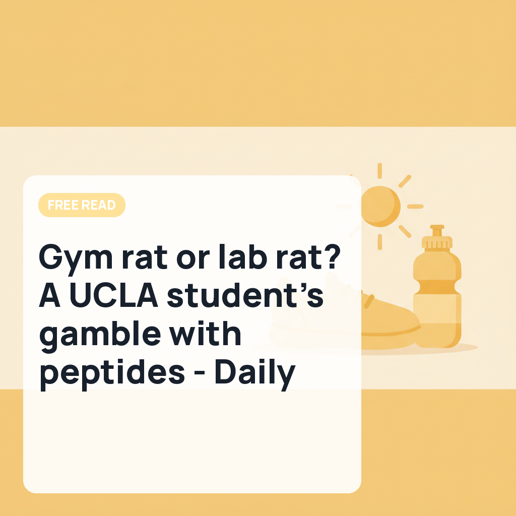 Gym rat or lab rat? A UCLA student’s gamble with peptides - Daily Bruin
